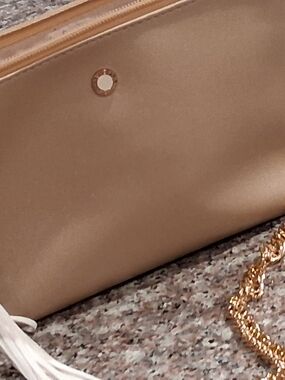 GWP Taupe Crossbody Bag with Gold Chain